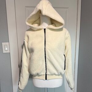 Women's Cream Hooded Puffer Jacket